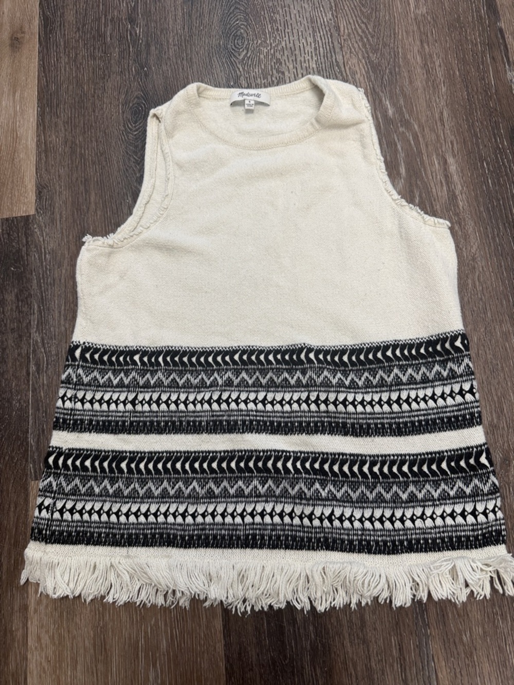Madewell Cream Knit Crewneck Tank Top